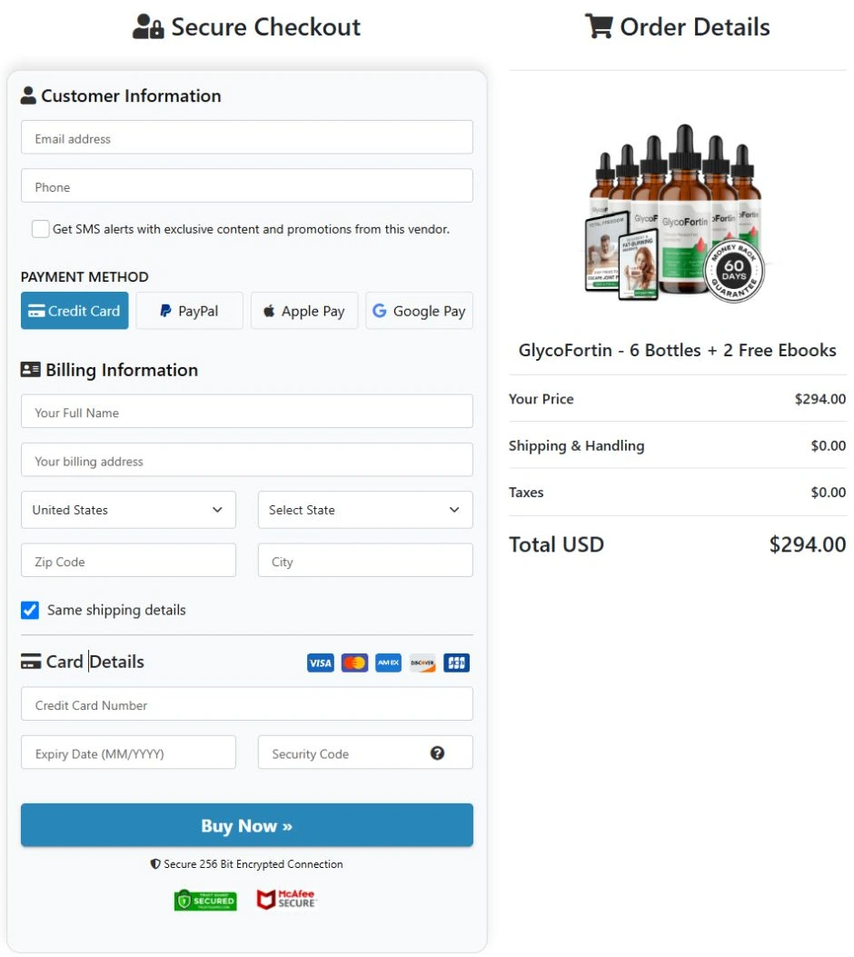 Illustration of the GlycoFortin ordering process