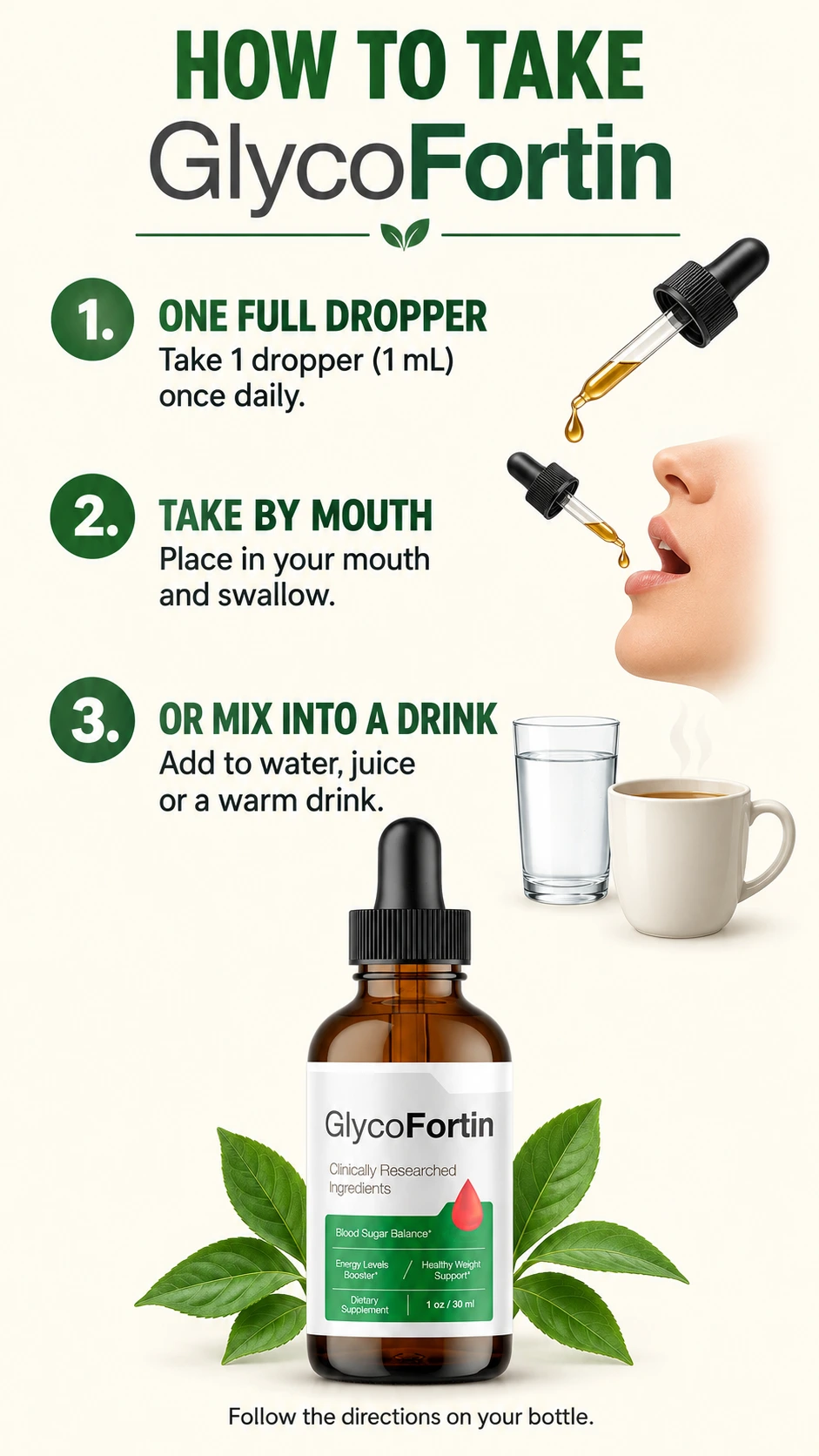 GlycoFortin liquid supplement presentation